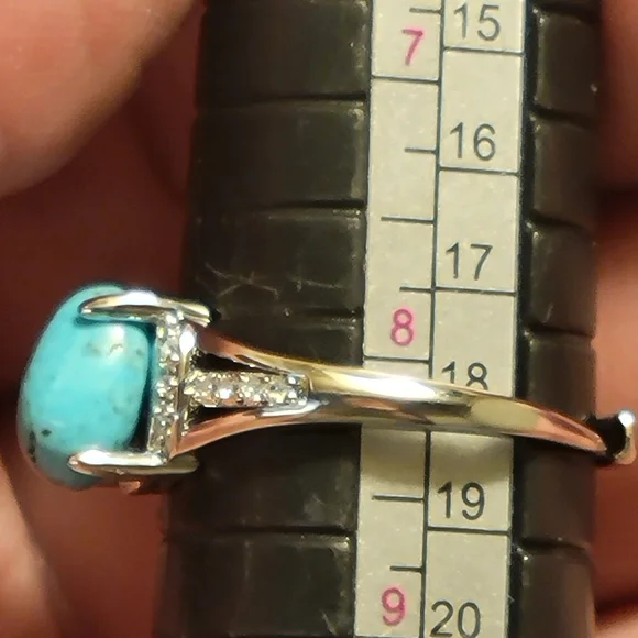 Natural Turquoise Women Ring Size 7-9.5 / LOT T1 - Picture 6 of 7